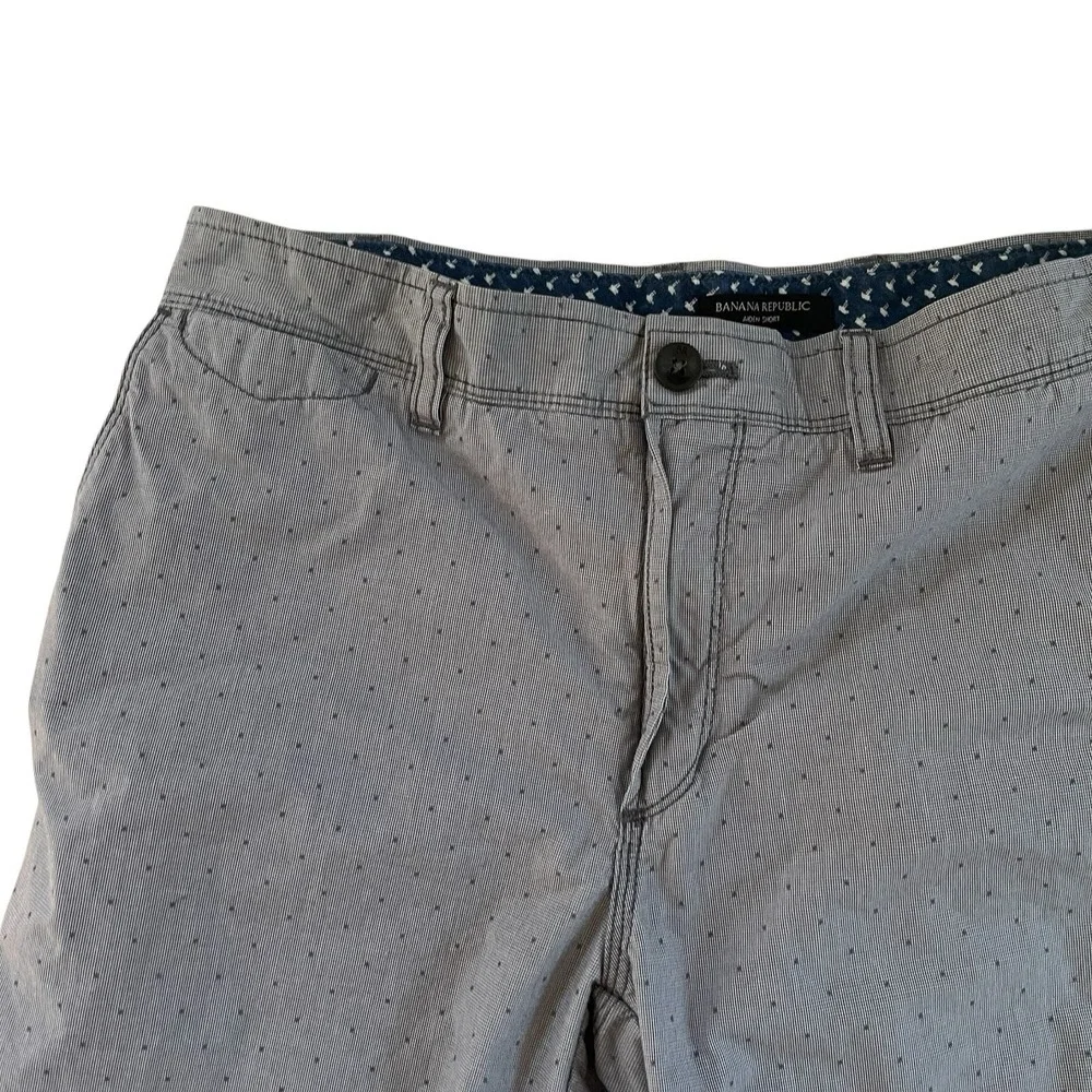 Banana Republic Men's Size 32 Aiden‎ Short Gray Houndstooth Mini Dot 100% Cotton